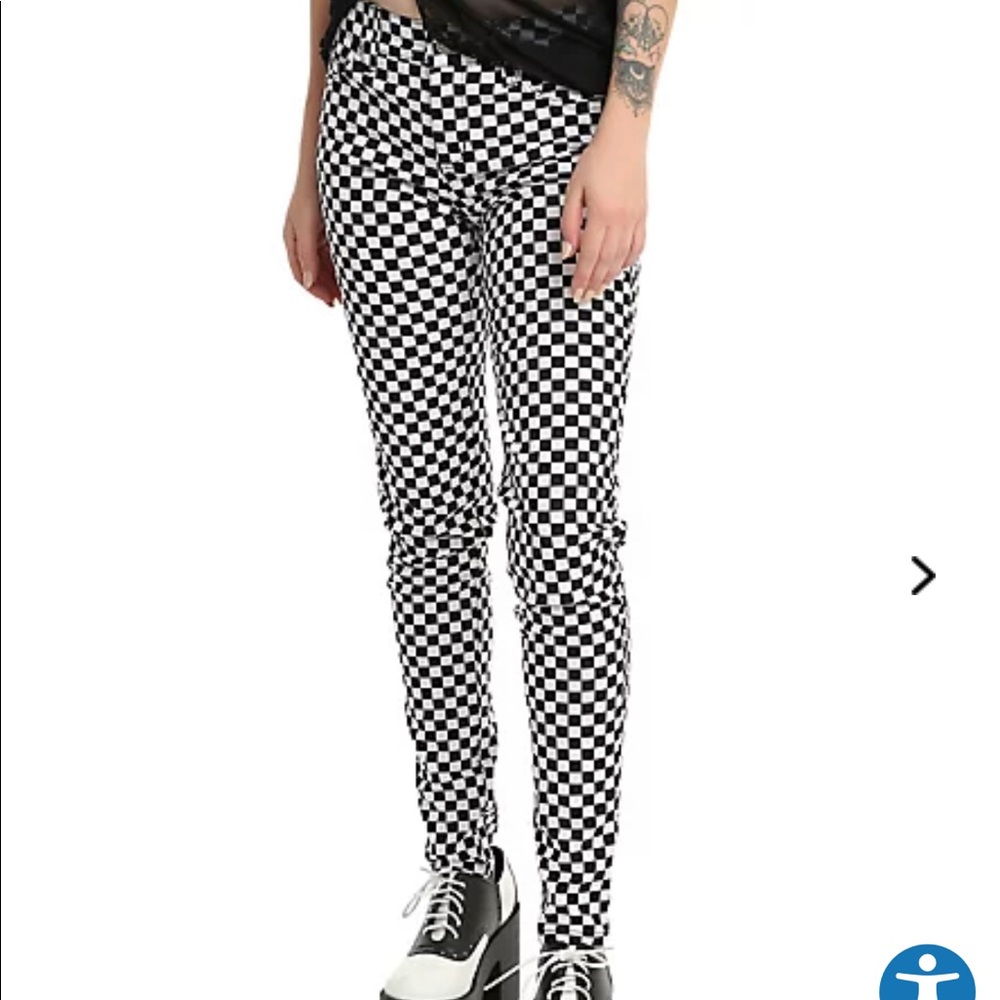 Tripp NYC Black/White Checkered Plus Size Jeans